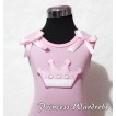 Pink Crown Light Pink Tank Top with Light Pink Ruffles and Light Pink Bows TM159 