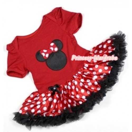 Red Baby Jumpsuit Minnie Dots Pettiskirt with Minnie Print JS227 