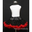 White Tank Tops with Black Red Rosettes & Black Red Pettiskirt M167 