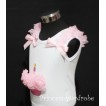 White Birthday Cake Tank Top with Light Pink Rosettes With Ruffles and Bow TC02 