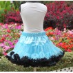 White Tank Tops with Black Rosettes & Light Blue Black Pettiskirt M116 