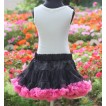 White Tank Tops with Black Rosettes & Black Hot Pink Pettiskirt M117 