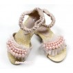 Light Pink Pearl Flat Ankle Sandals 2688-38Pink 