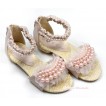 Light Pink Pearl Flat Ankle Sandals 2688-38Pink 