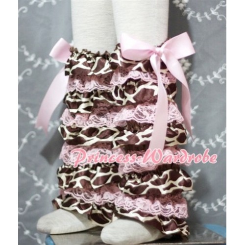 Giraffe Light PInk Lace Leg Warmers Leggings with Various Ribbon LG131 