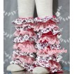 Purple Leopard Light Pink Lace Leg Warmers Leggings with Various Ribbon LG132 