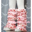 Cream White Sweet Heart Lace Leg Warmers Leggings with Various Ribbon LG115 