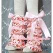 Cream White Sweet Heart Lace Leg Warmers Leggings with Various Ribbon LG115 