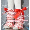 Cream White Sweet Heart Lace Leg Warmers Leggings with Various Ribbon LG115 