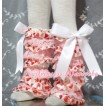 Cream White Sweet Heart Lace Leg Warmers Leggings with Various Ribbon LG115 