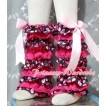 Hot Pink Sweet Heart Lace Leg Warmers Leggings with Various Ribbon LG130 