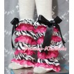 Zebra Hot Pink Lace Leg Warmers Leggings with Various Ribbon LG113 