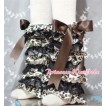 Leopard Black Lace Leg Warmers Leggings with Various Ribbon LG114 