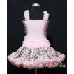 Light Pink Leopard Pettiskirt with Matching Light Pink Ruffles Tank Tops MR80 