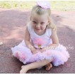 Light Purple Pink Multi-colored Pettiskirt With Light Pink Ice Cream White Tank Top MS119 