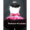 White Tank Tops with Black Rosettes & Zebra Waist Hot Pink Black Pettiskirt M252 