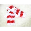 Red White Striped Lace Leg Warmers Leggings with Various Ribbon LG134 