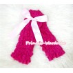 Hot Pink Lace Leg Warmers Leggings with Various Ribbon LG137  