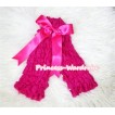 Hot Pink Lace Leg Warmers Leggings with Various Ribbon LG137  