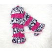 Hot Pink Damask Lace Leg Warmers Leggings with Various Ribbon LG172 