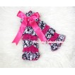 Hot Pink Damask Lace Leg Warmers Leggings with Various Ribbon LG172 