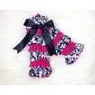 Hot Pink Damask Lace Leg Warmers Leggings with Various Ribbon LG172 