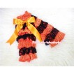 Halloween Black Orange Lace Leg Warmers Leggings with Various Ribbon LG173 