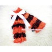 Halloween Black Orange Lace Leg Warmers Leggings with Various Ribbon LG173 