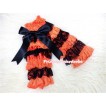 Halloween Black Orange Lace Leg Warmers Leggings with Various Ribbon LG173 