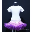 Pink Purple Pettiskirt With White Birthday Cake Tank Top with Dark Purple Light Pink Rosettes T51 