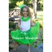 White Tank Tops with Dark Green Rosettes & Dark Green Pettiskirt M351 