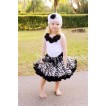 White Tank Tops with Black Rosettes & Black Zebra Print Pettiskirt M165 