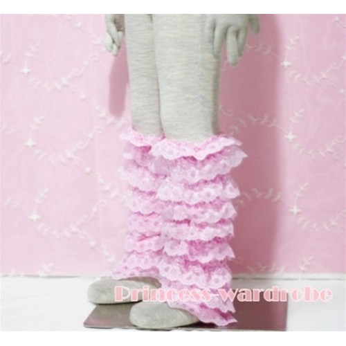 Baby Pink Lace Leg Warmers Leggings LG46 