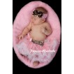 Light Pink Leopard Waist Light Pink White New Born Pettiskirt  N59 