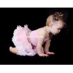 Light Pink Leopard Waist Light Pink White New Born Pettiskirt  N59 