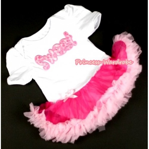 White Baby Jumpsuit Hot Light Pink Pettiskirt with Sweet Print JS045 