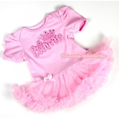 Light Pink Baby Jumpsuit Light Pink Pettiskirt with Princess Print JS062 