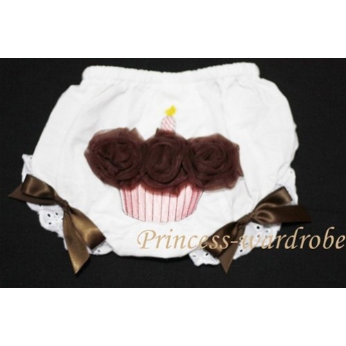 White Bloomer & Brown Cupcake BC38 